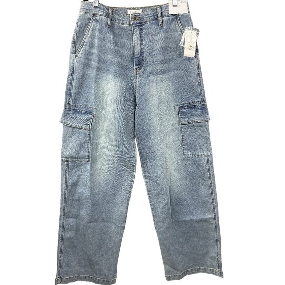Jessica Simpson Jenna Horizon Utility Wide Leg Cargo Jeans NWT Womens Size 10/30 - Picture 1 of 15